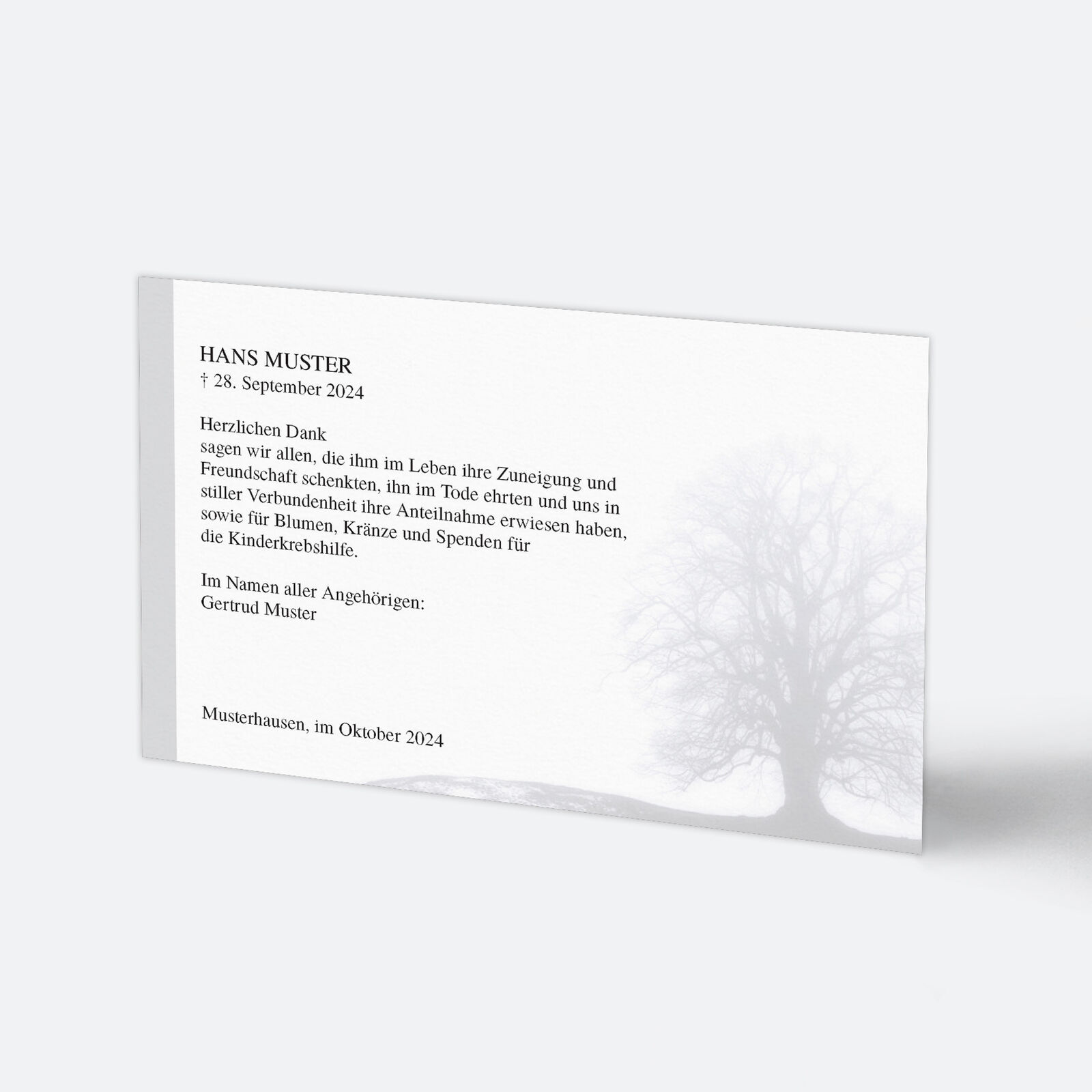 Baum mit Trauerrand Grau