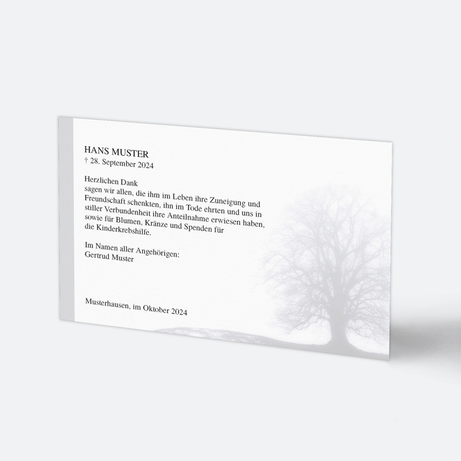 Baum mit Trauerrand Grau