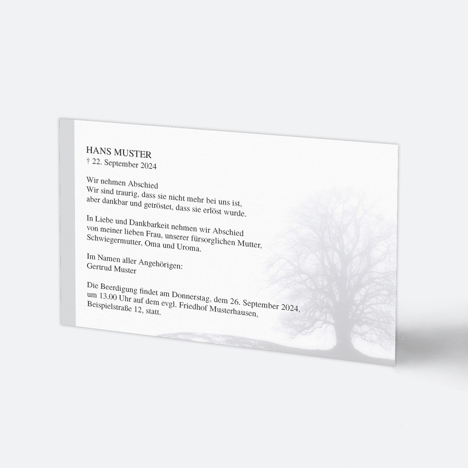 Baum mit Trauerrand Grau