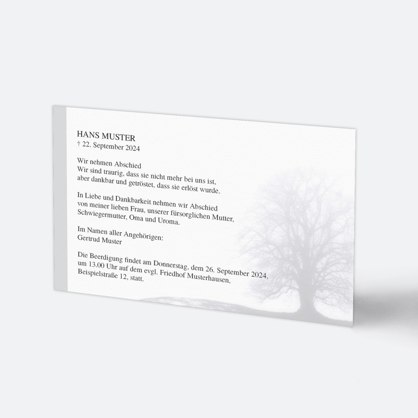 Baum mit Trauerrand Grau