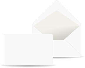 Briefumschlag weiß, grau gefüttert, blanko