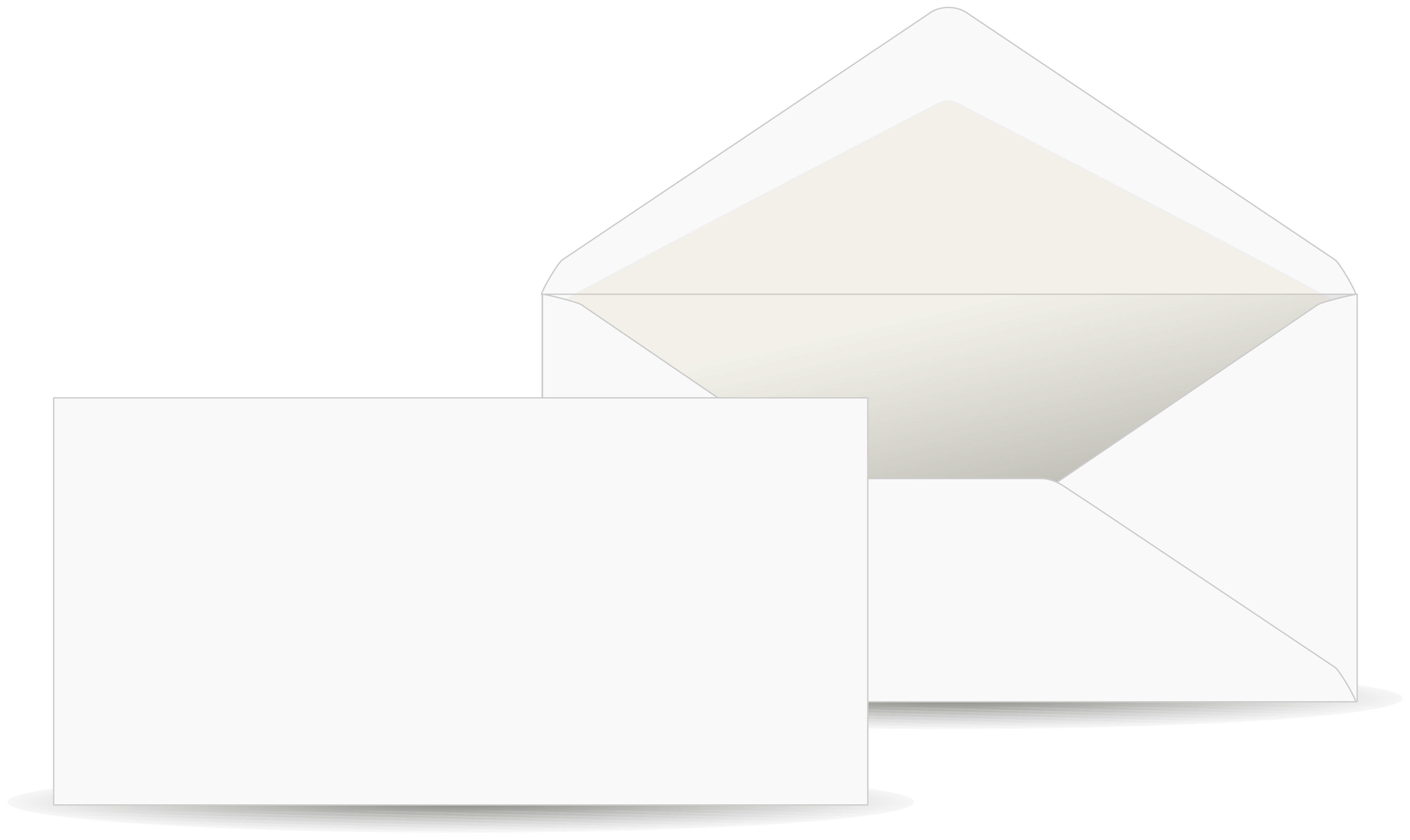 Briefumschlag weiß, grau gefüttert, blanko