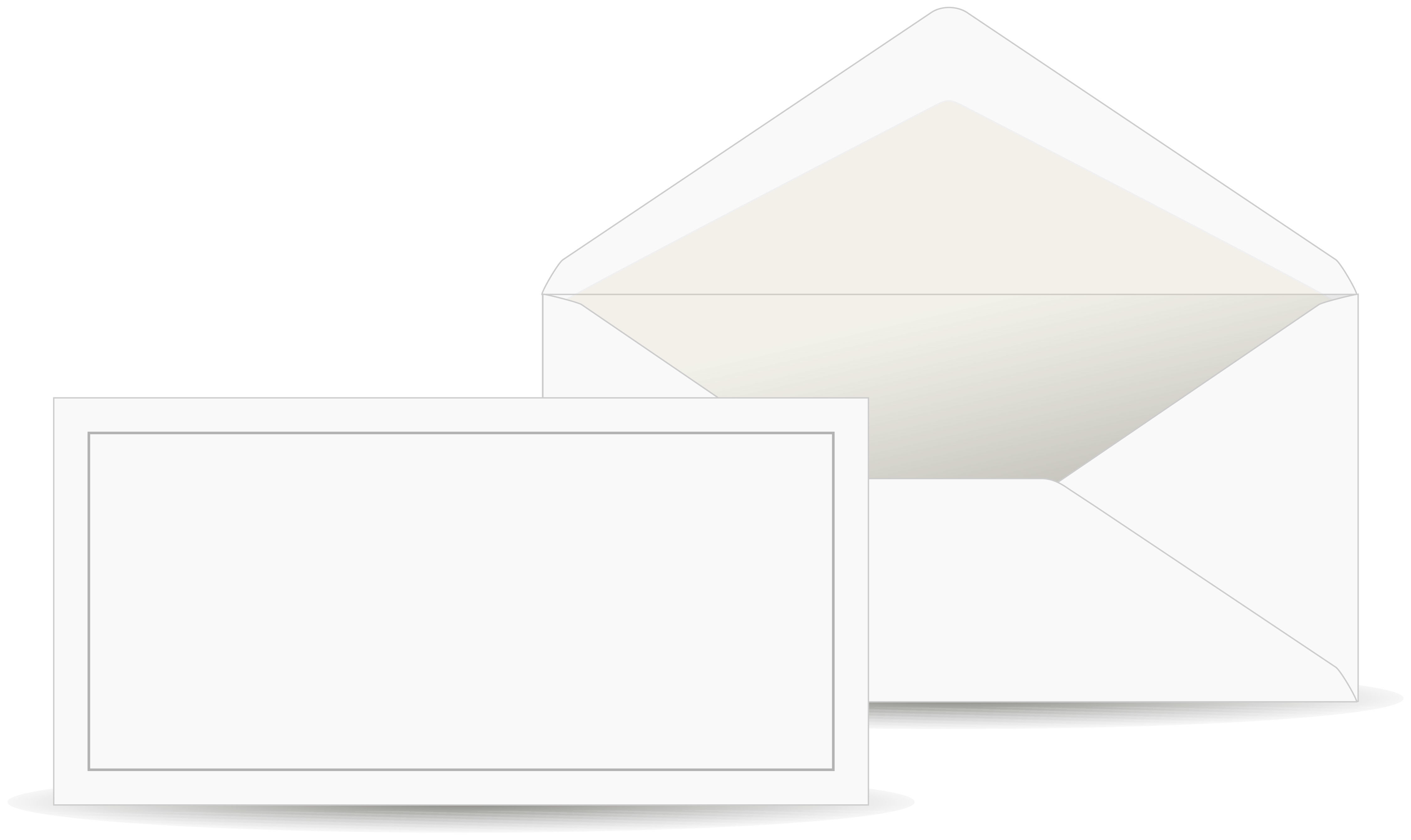 Briefumschlag weiß, grau gefüttert, grauer Rand