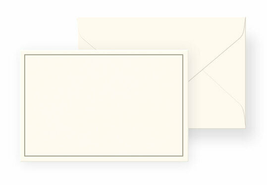 Briefumschlag pastell beige, ungefüttert, grauer Rand