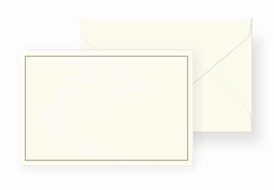Briefumschlag pastell beige, ungefüttert, grauer Rand