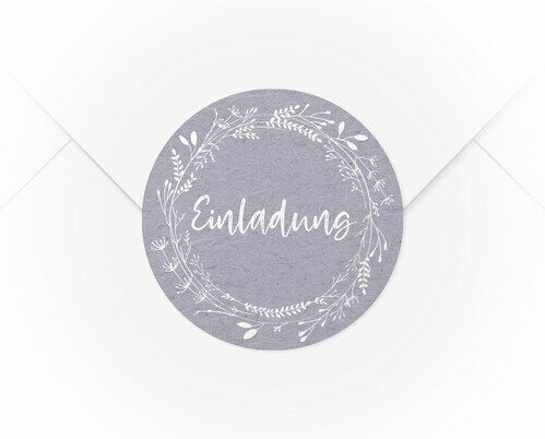Ein A4 Bogen mit 15 Verschlussaufkleber Blumenkranz Einladung