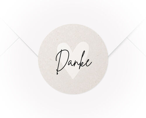 Ein A4 Bogen mit 15 Verschlussaufklebern Danke