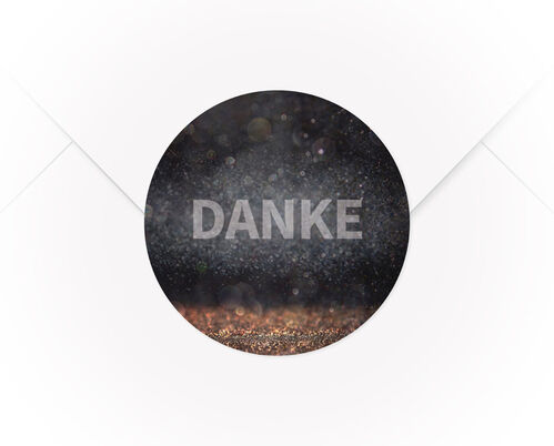 Ein A4 Bogen mit 15 Verschlussaufklebern Danke Jahreszahl