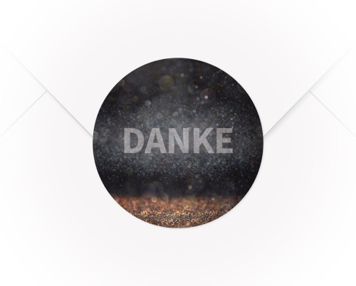 Ein A4 Bogen mit 15 Verschlussaufklebern Danke Jahreszahl