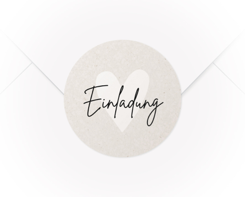 Ein A4 Bogen mit 15 Verschlussaufklebern Einladung