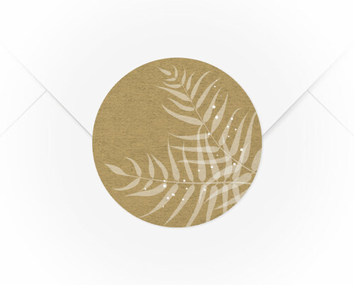 Ein A4 Bogen mit 15 Verschlussaufkleber Farnblatt