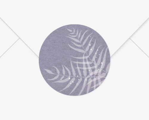 Ein A4 Bogen mit 15 Verschlussaufkleber Farnblatt