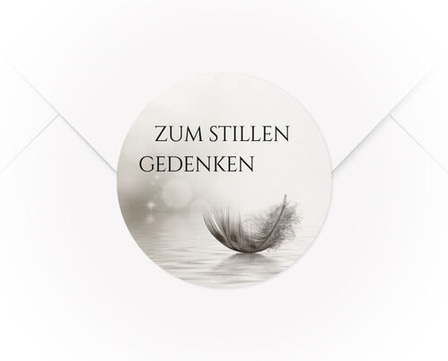 Ein A4 Bogen mit 15 Verschlussaufklebern Feder