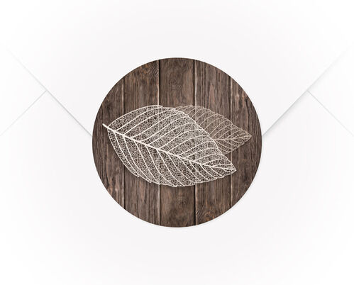 Ein A4 Bogen mit 15 Verschlussaufklebern Holz