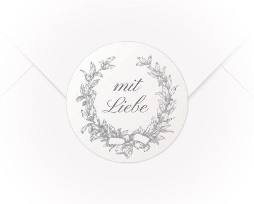 Ein A4 Bogen mit 15 Verschlussaufklebern Jubiläumskranz