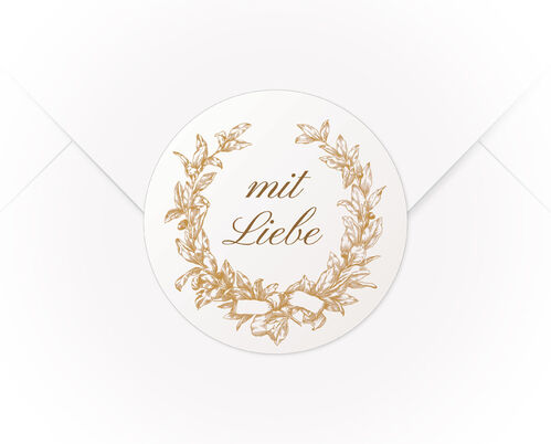 Ein A4 Bogen mit 15 Verschlussaufklebern Kranz