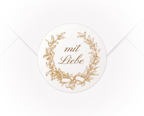 Ein A4 Bogen mit 15 Verschlussaufklebern Kranz