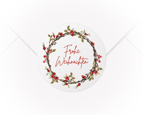 Ein A4 Bogen mit 15 Verschlussaufklebern Kranz