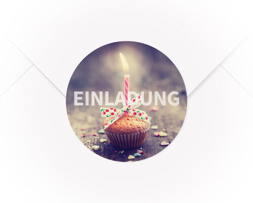 Ein A4 Bogen mit 15 Verschlussaufklebern Muffin