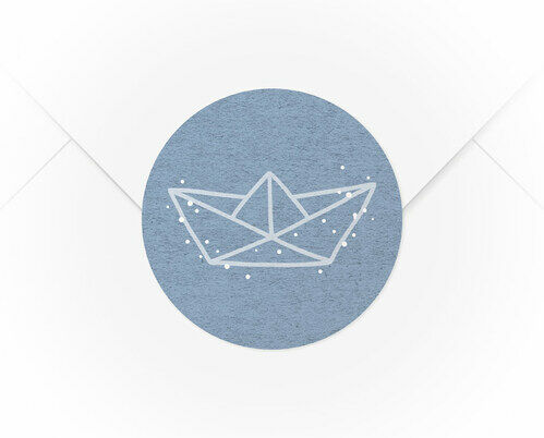 Ein A4 Bogen mit 15 Verschlussaufkleber Papierschiff