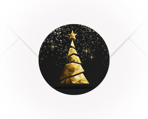 Ein A4 Bogen mit 15 Verschlussaufklebern Weihnachtsbaum