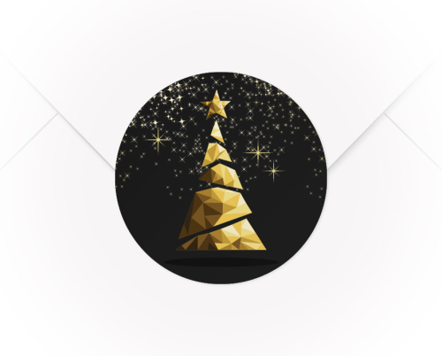 Ein A4 Bogen mit 15 Verschlussaufklebern Weihnachtsbaum